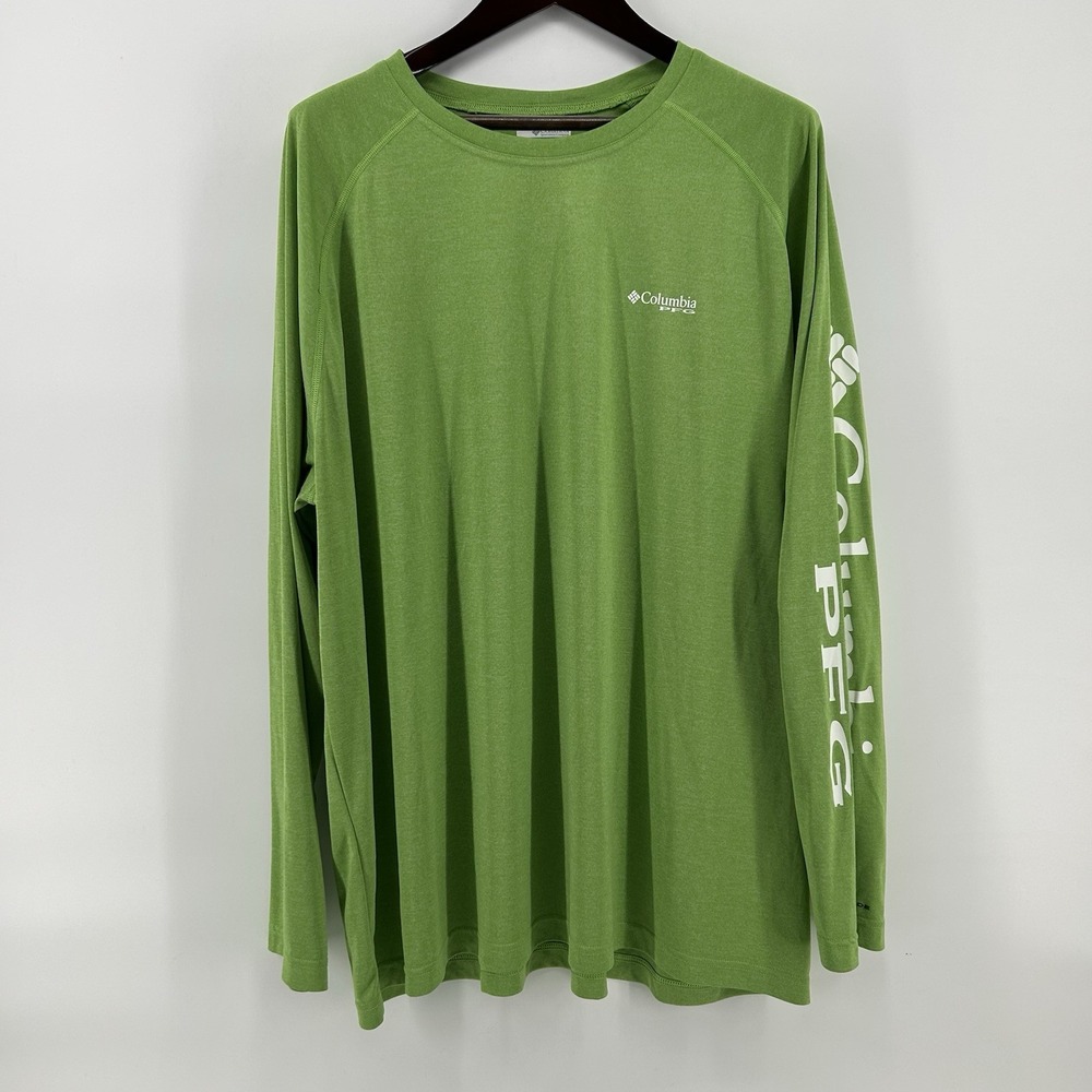 Columbia PFG Terminal Tackle Shirt Mens 3X Green Omni Shade Fishing Long Sleeve